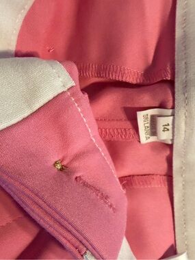 Lilly Pulitzer Pink Cropped Ankle Pants Size 14 Gold Hardware